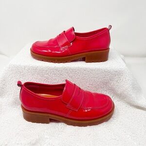GAP Kids Cherry Red Patent Loafers Size 4 | Girls Dress Shoes
